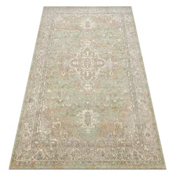Tappeto SOHO 477.01.LA402 Lana OSTA - Ornamento, rosone naturale Verde / Beige