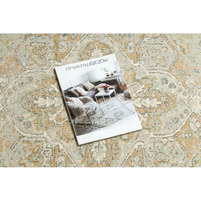 Dywan SOHO 477.01.LA402 wełniany OSTA - Ornament, rozeta naturalny zielony / beż