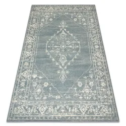 Tappeto ABBY 486.10.LA500 Lana OSTA - Ornamento, cornice classica Blu / Beige