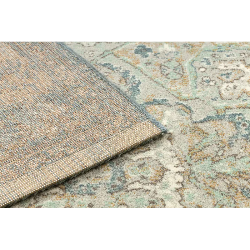 Dywan SOHO 477.01.LA502 wełniany OSTA - Ornament, rozeta naturalny zielony / niebieski