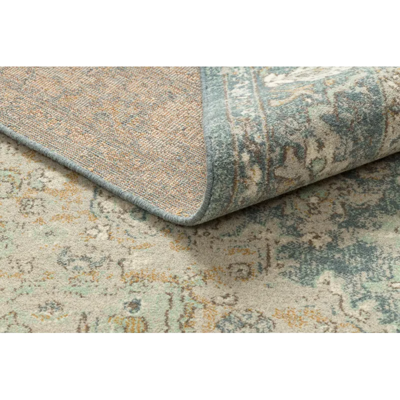 Dywan SOHO 477.01.LA502 wełniany OSTA - Ornament, rozeta naturalny zielony / niebieski