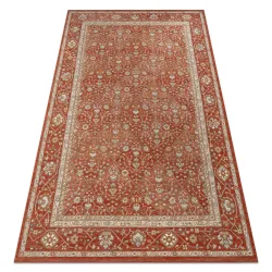 Tappeto SOHO 477.27.LA300 lana OSTA - Rombi, cornice geometrico terracotta naturale / beige
