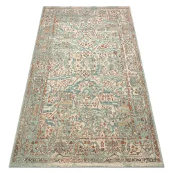 Tappeto SOHO 477.04.LA400 lana OSTA - Ornamento, cornice beige naturale / verde