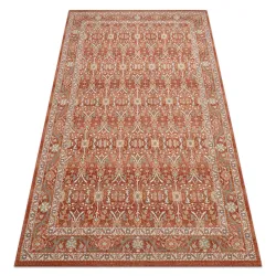 Tappeto SOHO 477.08.LA300 lana OSTA - Ornamento, bordo beige naturale / terracotta