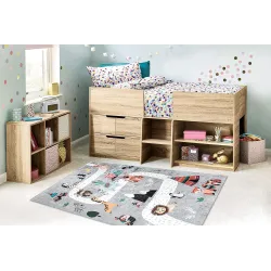 BAMBINO 2160 tappeto lavabile Strade, villaggio indiano, animali per bambini, antiscivolo grijs - PRODOTTO DI SECONDO GRADO