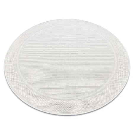 Tappeto rotondo TIMO 5979 in sisal bianco per esterni, secondo grado
