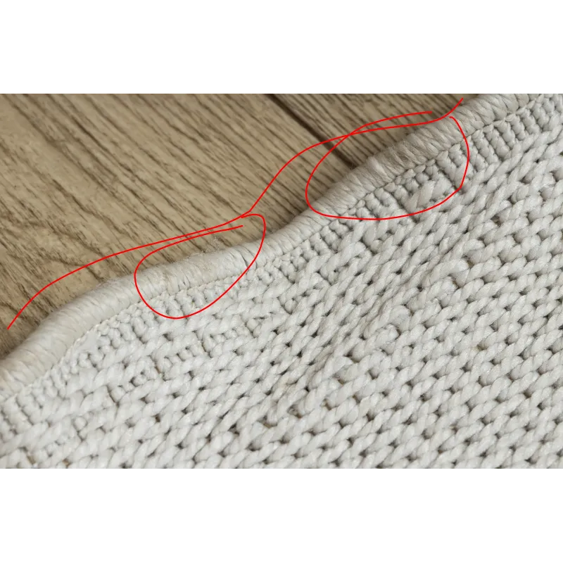 Tappeto bianco TIMO 5979 in sisal, perfetto per il giardino