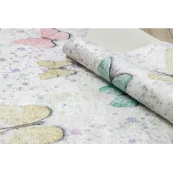 Tappeto crema BAMBINO 1610 con farfalle, ideale per la stanza dei bambini