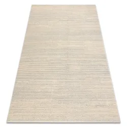 Tappeto in lana FLUX 461.93.AE120 OSTA - Righe, strutturato, stile loft crema / grigio