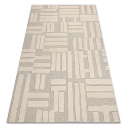 Tappeto FLUX 461.95.AE110 lana OSTA - Geometrico, strutturato, stile loft crema / beige