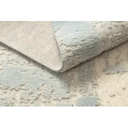 Dywan FLUX 461.2.AE500 wełniany OSTA - Abstrakcja, strukturalny, loftowy krem / niebieski