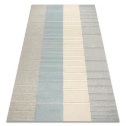 Tappeto FLUX 461.3.AE120 misto lana OSTA - Righe, strutturato, stile loft grigio / blu