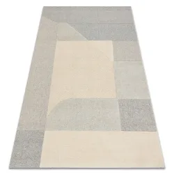 Tappeto FLUX 461.12.AE120 lana OSTA - Geometrico, strutturale, loft crema / grigio