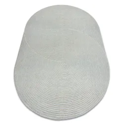 Tappeto FLUX ovale 461.67.AE500 lana OSTA - Geometrico, strutturale, loft blu / crema