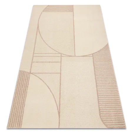 Dywan FLUX 461.14.AE200 wełniany OSTA - Geometryczny, strukturalny, loftowy beż / różowy