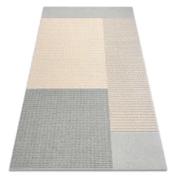 Tappeto FLUX 461.9.AE500 lana OSTA - Geometrico, strutturato, stile loft blu / crema