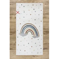 Tappeto BONO 724 ARCOBALENO, CUORE - ideale per il soggiorno o la camera dei bambini