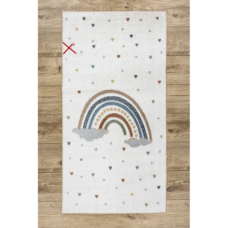 Tappeto BONO 724 ARCOBALENO, CUORE - ideale per il soggiorno o la camera dei bambini