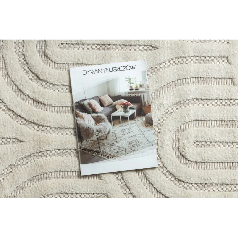 Tappeto bianco SANTO in sisal, stile moderno, ideale per il soggiorno