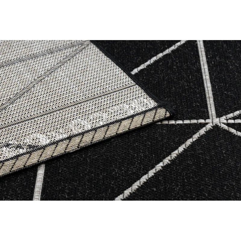 Tappeto in sisal con texture nera e argento, per ambienti eleganti