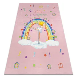 Tappeto lavabile BAMBINO 41870 Ballerina, arcobaleno per bambini antiscivolo - rosa