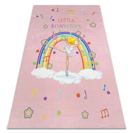 Tappeto lavabile BAMBINO 41870, rosa, antiscivolo, perfetto per la stanza dei bambini