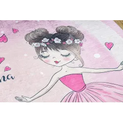 Tappeto BAMBINO 2161, lavabile e rosa, perfetto per la cameretta dei più piccoli