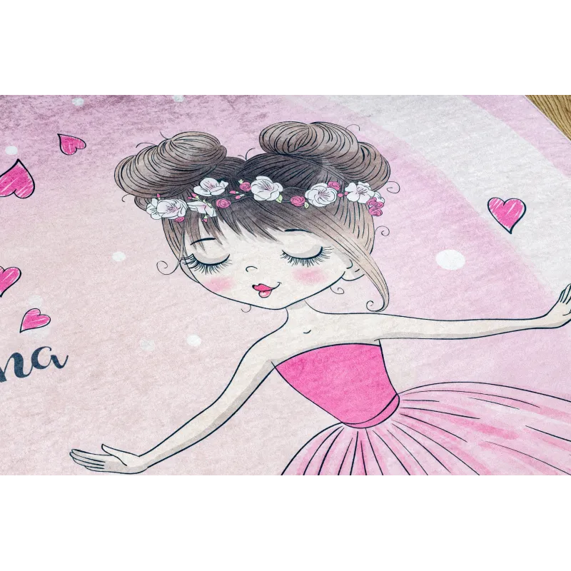 Tappeto BAMBINO 2161, lavabile e rosa, perfetto per la cameretta dei più piccoli