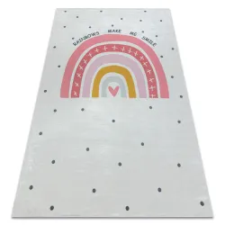 Tappeto lavabile BAMBINO 47810 Arcobaleno, punti per bambini antiscivolo - bianca / rosa