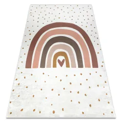 Tappeto lavabile BAMBINO 46960 Arcobaleno, punti per bambini antiscivolo - bianca / marrone