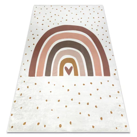 Tappeto BAMBINO 46960, antiscivolo, bianco e marrone