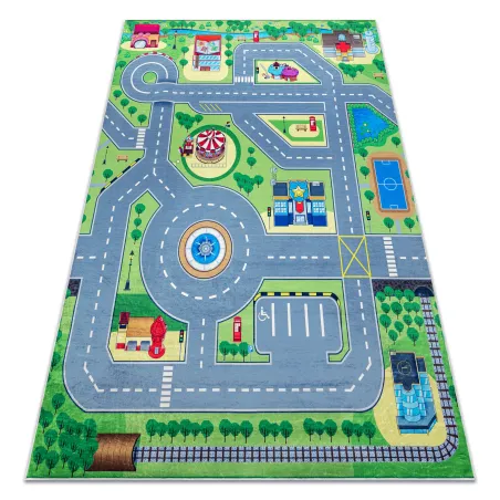 Tappeto BAMBINO 9028, verde-grigio, antiscivolo per camerette