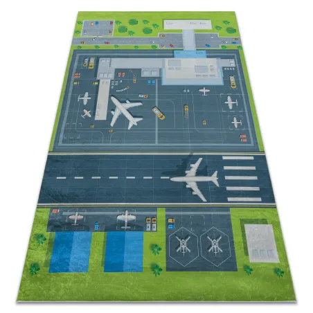Tappeto BAMBINO 46990 verde e grigio, antiscivolo per bambini