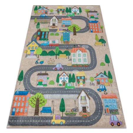 Tappeto BAMBINO 34600 antiscivolo per bambini in beige e grigio