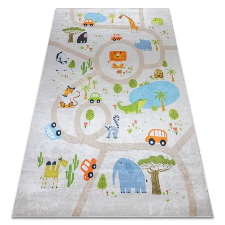 Tappeto lavabile BAMBINO 50230, antiscivolo per bambini in beige e verde