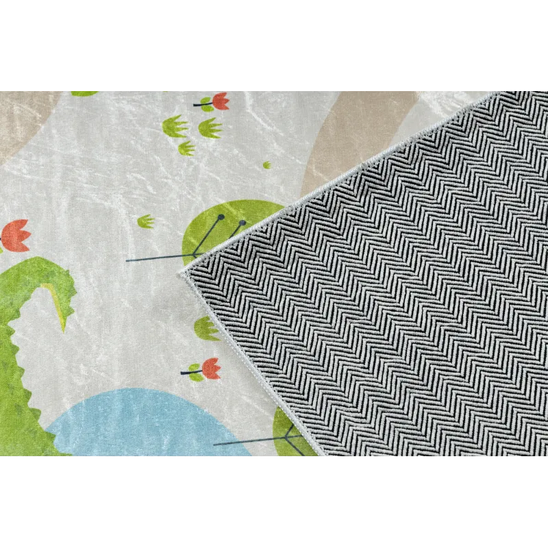 Tappeto BAMBINO 50230 in beige e verde, perfetto per il gioco dei bambini
