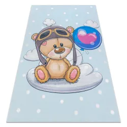 Tappeto lavabile BAMBINO 43030 Orsacchiotto, il pilota per bambini antiscivolo - blu / marrone