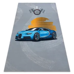 Tappeto lavabile BAMBINO 41730 Auto, gara per bambini antiscivolo - grigio / blu