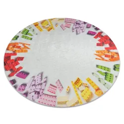 Tappeto lavabile BAMBINO 38480 cerchio Kit di costruzione per bambini antiscivolo - grigio / giallo