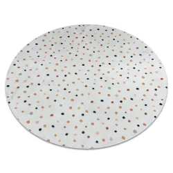 Tappeto lavabile BAMBINO 47890 cerchio Punti per bambini antiscivolo - bianca / marrone