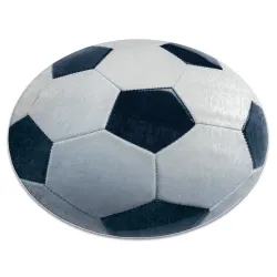 Tappeto lavabile BAMBINO 38540 cerchio - calcio per bambini antiscivolo - nero / bianca
