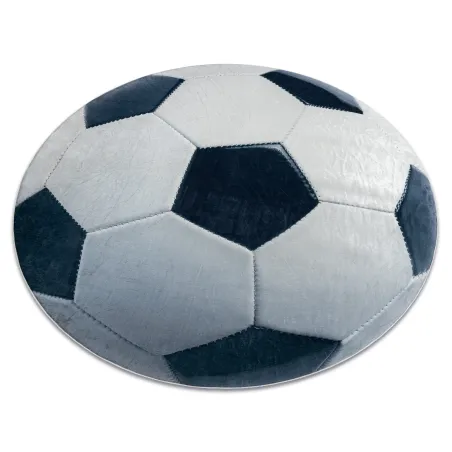 Tappeto BAMBINO 38540 a forma di palla da calcio, antiscivolo, nero e bianco