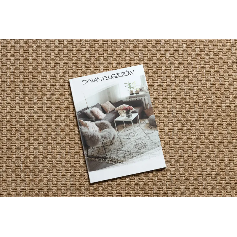 Tappeto TIMO 6272 in sisal beige scuro per esterni, elegante e pratico