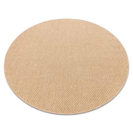 Tappeto rotondo TIMO 6272 in sisal beige scuro, ideale per esterni