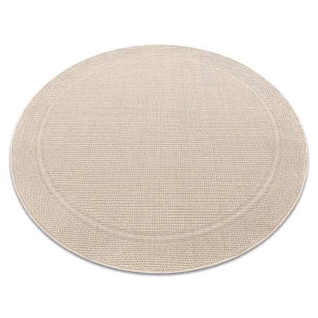 Tappeto rotondo TIMO 5979 in sisal con telaio bianco per esterni