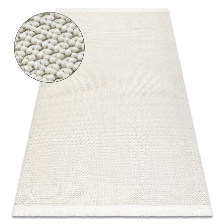 Tappeto NANO FH92A bianco, tessuto piatto, perfetto per interni moderni