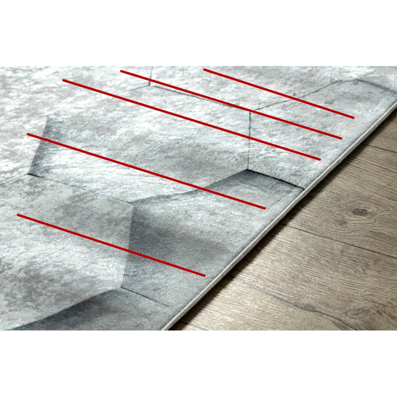 Tappeto lavabile ANDRE 1180 Favo di Miele, cubo 3D antiscivolo - grigio - 2° SCELTA