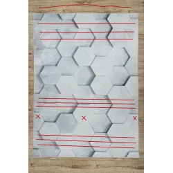 Tappeto lavabile ANDRE 1180 Favo di Miele, cubo 3D antiscivolo - grigio - 2° SCELTA