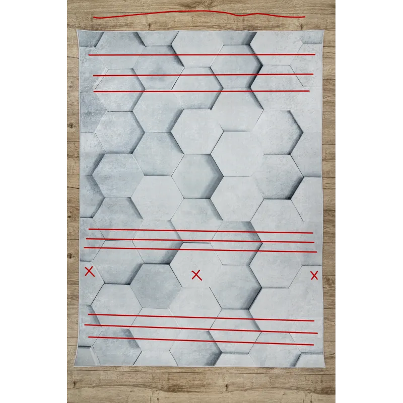 Tappeto lavabile ANDRE 1180 Favo di Miele, cubo 3D antiscivolo - grigio - 2° SCELTA