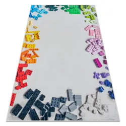 Tappeto lavabile BAMBINO 38480 Mattoncini per bambini, antiscivolo - grigio / giallo - 2° SCELTA